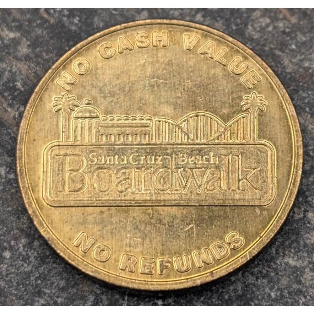 Santa Cruz Beach Boardwalk Arcade Token – Roller Coaster Design